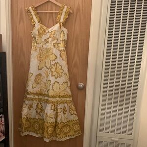 Farm RIO Sz S NWT “Aura Floral” Yellow/Cream Cotton Sundress
